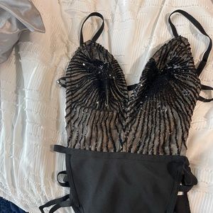 Lucinda Cut Out Bodysuit in Black